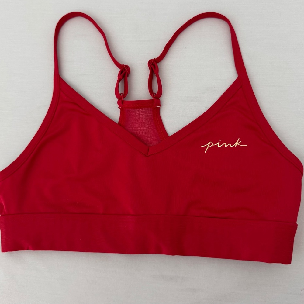 Victoria's Secret Pink Sport Red Bra Small Ultimate Lightly Lined